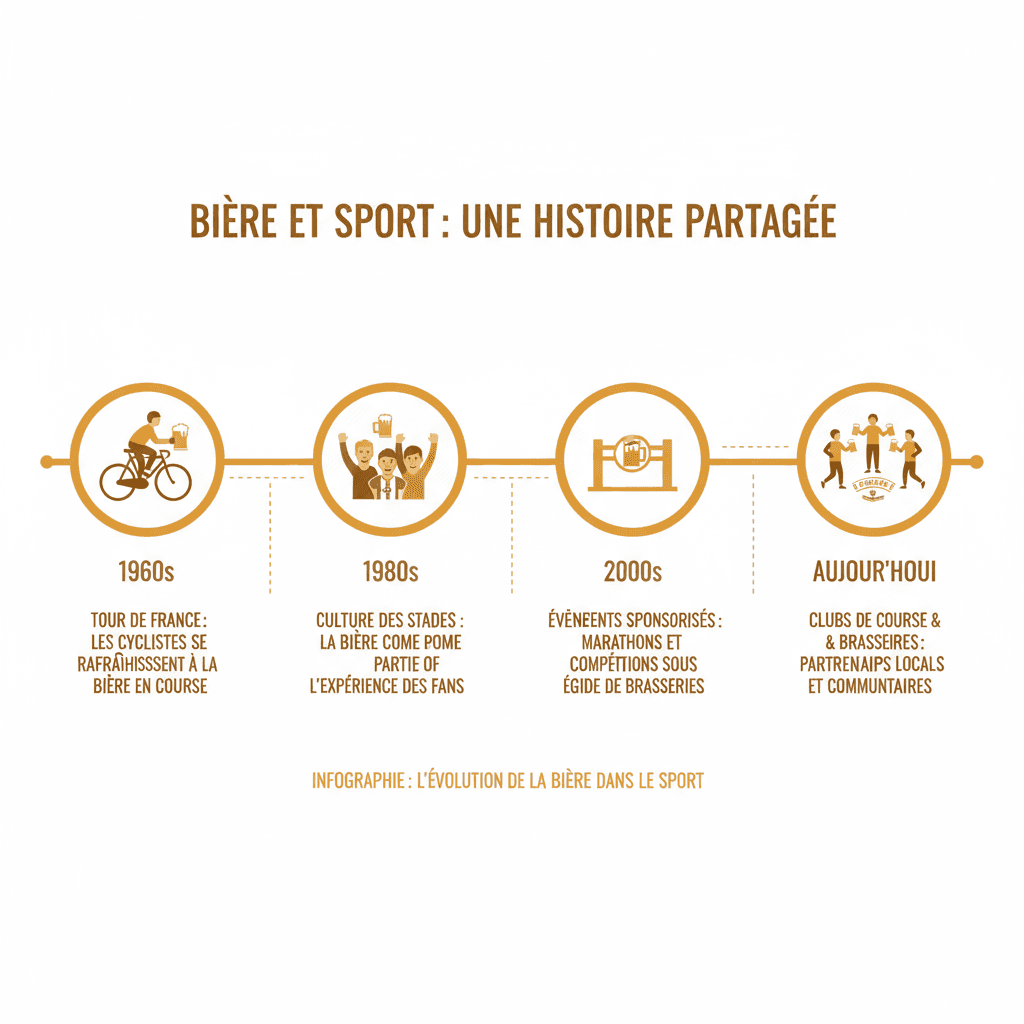 Frise chronologique de l'histoire de la bière dans la culture sportive