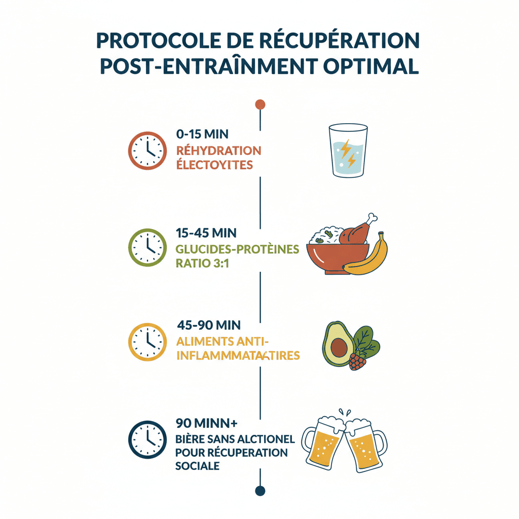 Protocole de récupération post-effort chronométré en 4 étapes