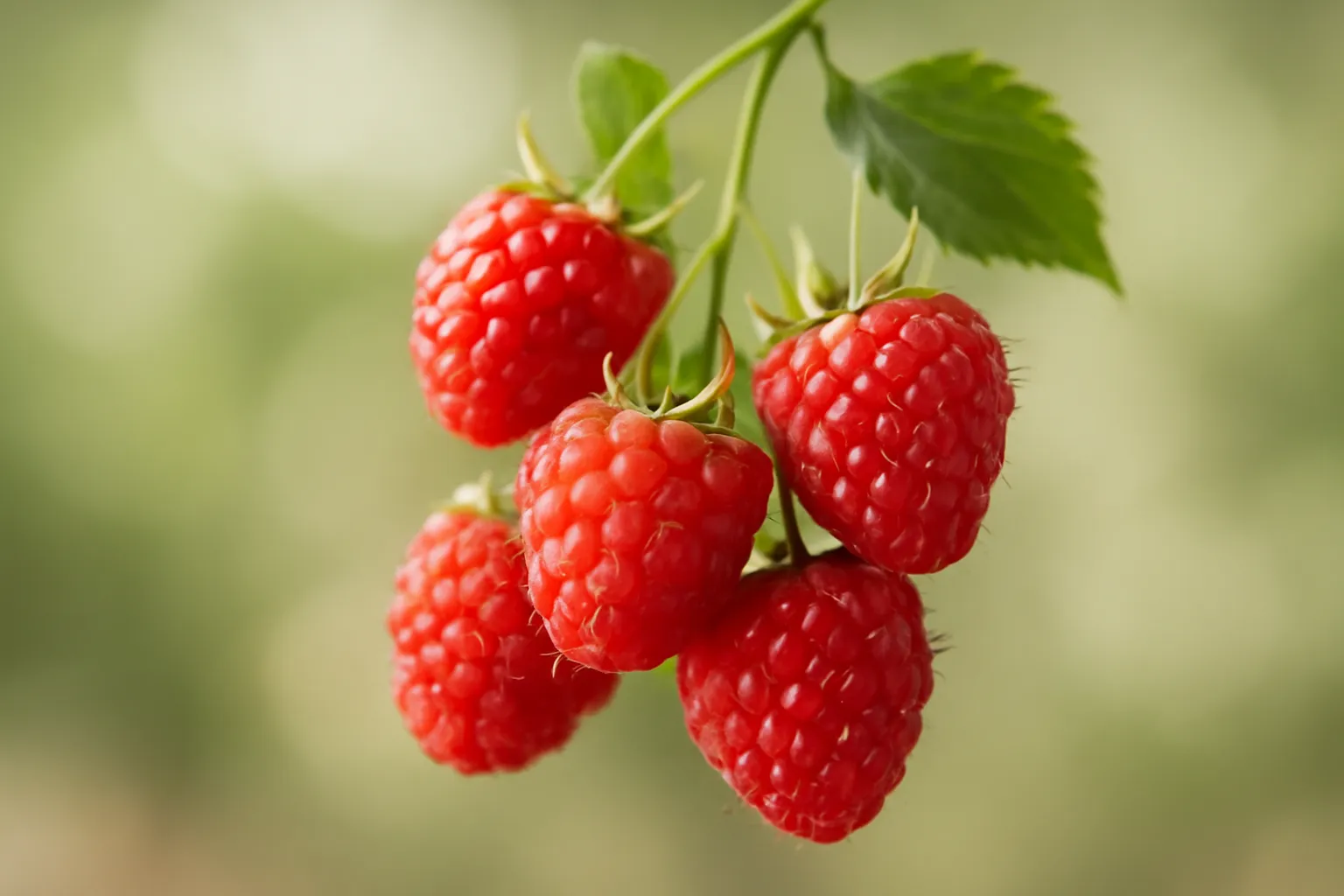 Framboises rouges fraîches, antioxydants et vitamine C