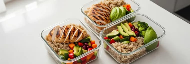 Meal prep containers avec macros équilibrés