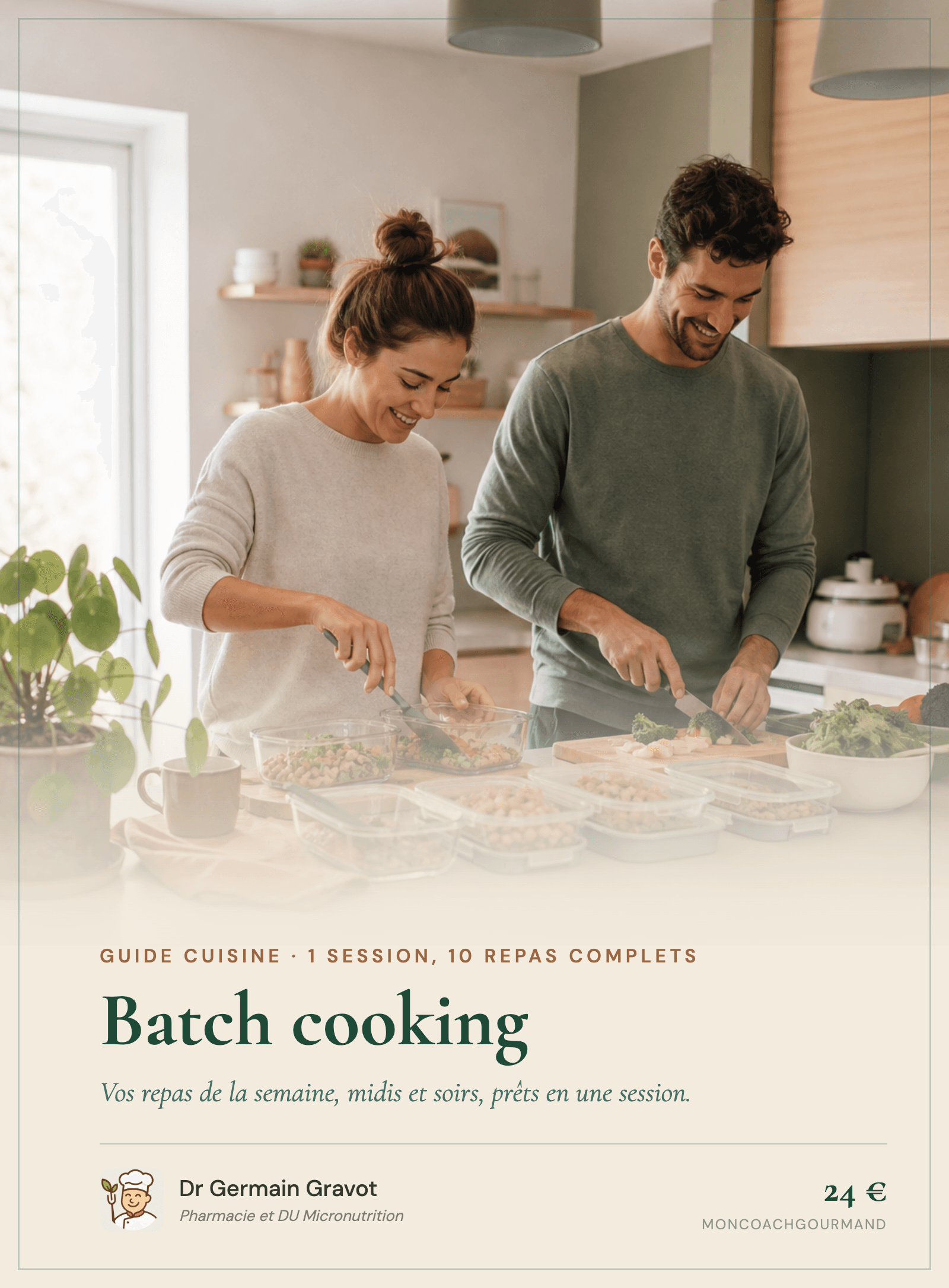 Couverture du guide Batch cooking de MonCoachGourmand
