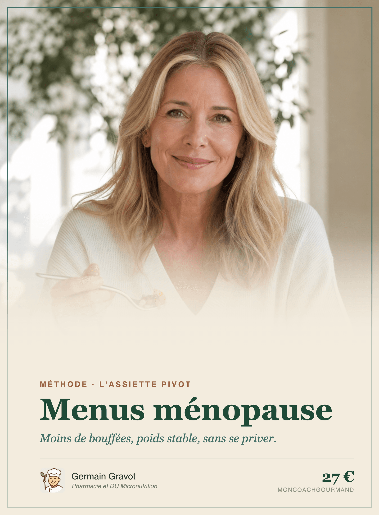 Couverture du guide Menus ménopause de MonCoachGourmand