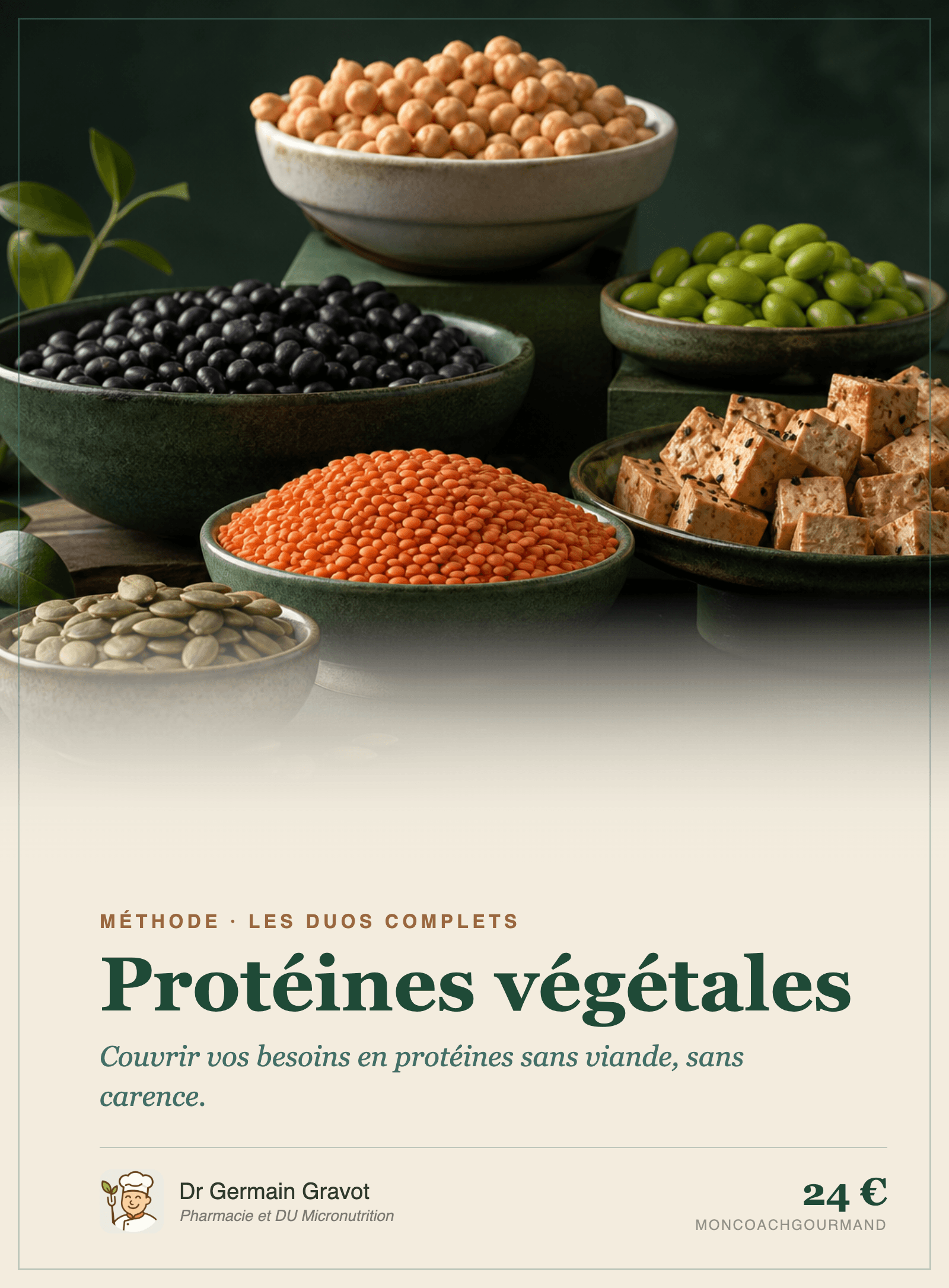 Couverture du guide Protéines végétales de MonCoachGourmand