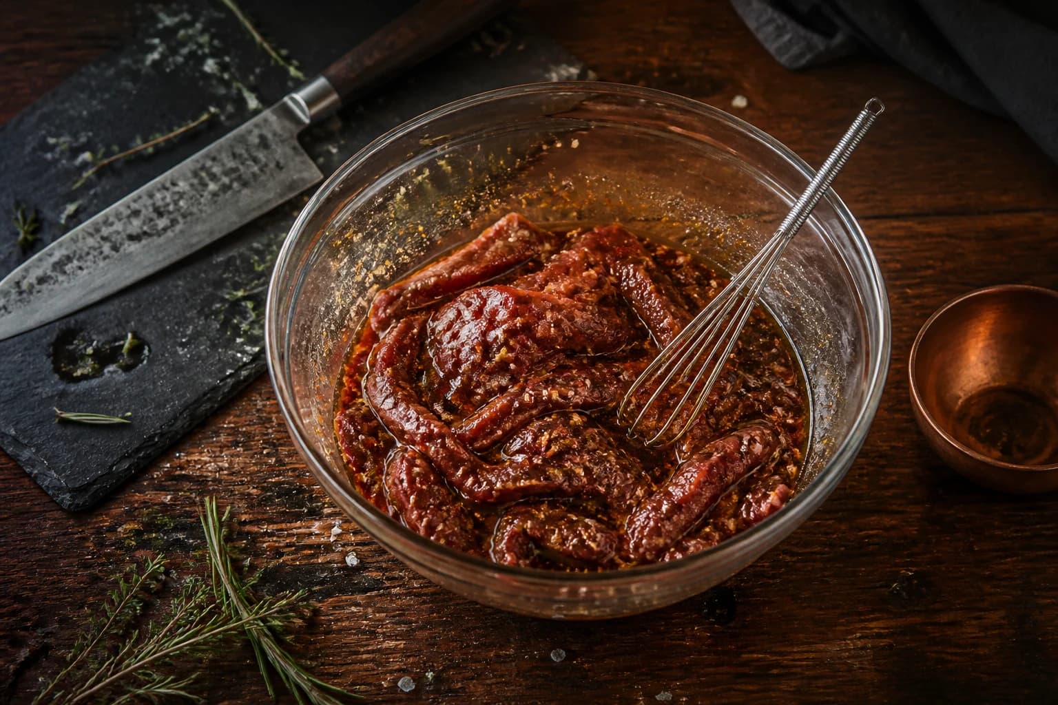 Etape 2 : Préparer la marinade épicée — Beef jerky épicé : le snack qui réveille