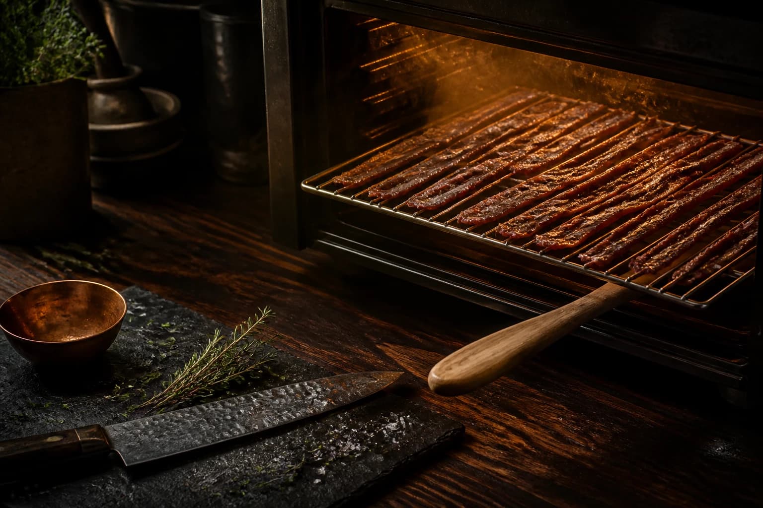 Etape 3 : Disposer et lancer le séchage au four — Beef jerky épicé : le snack qui réveille
