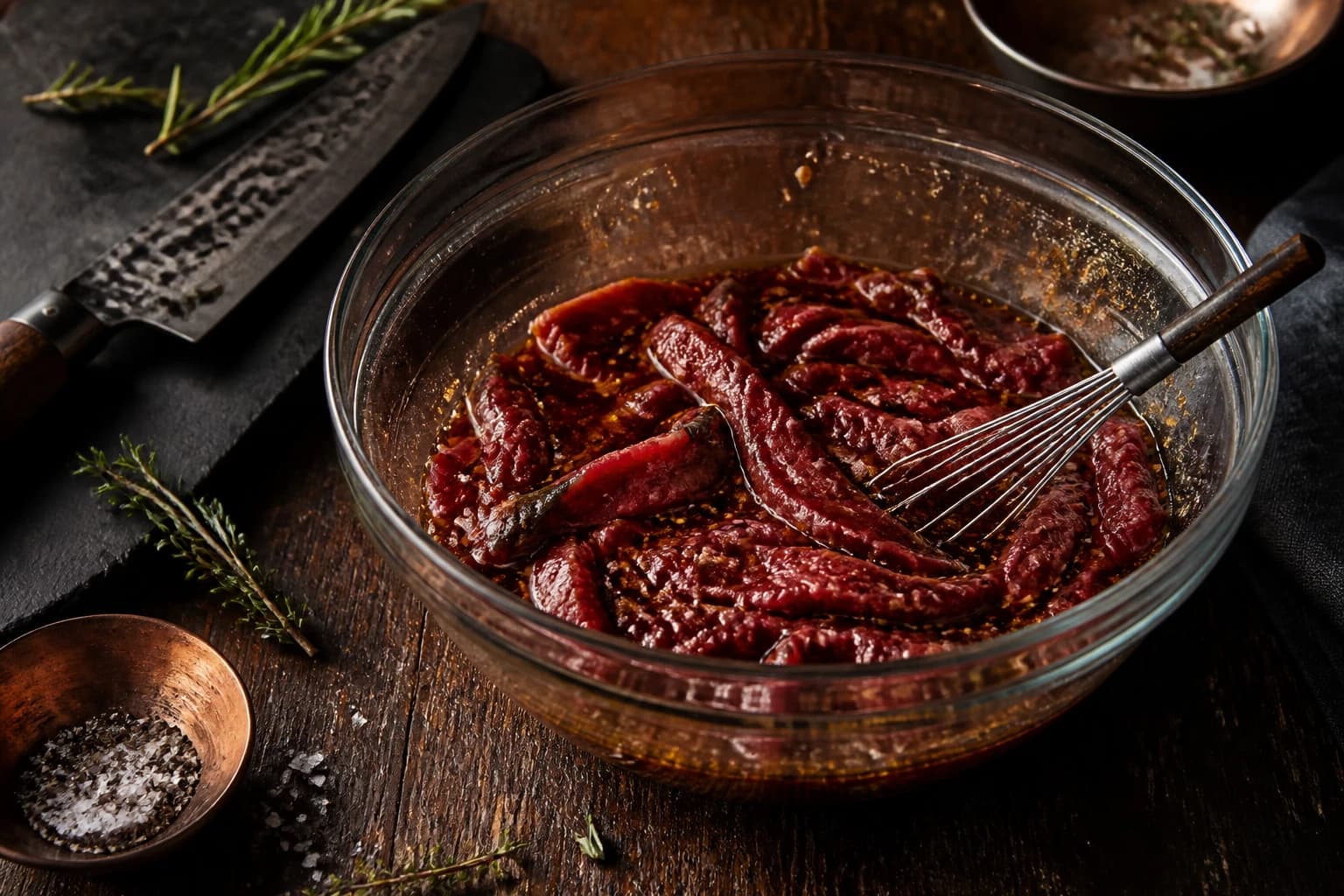 Etape 2 : Préparer la marinade miel-moutarde — Beef jerky miel moutarde maison