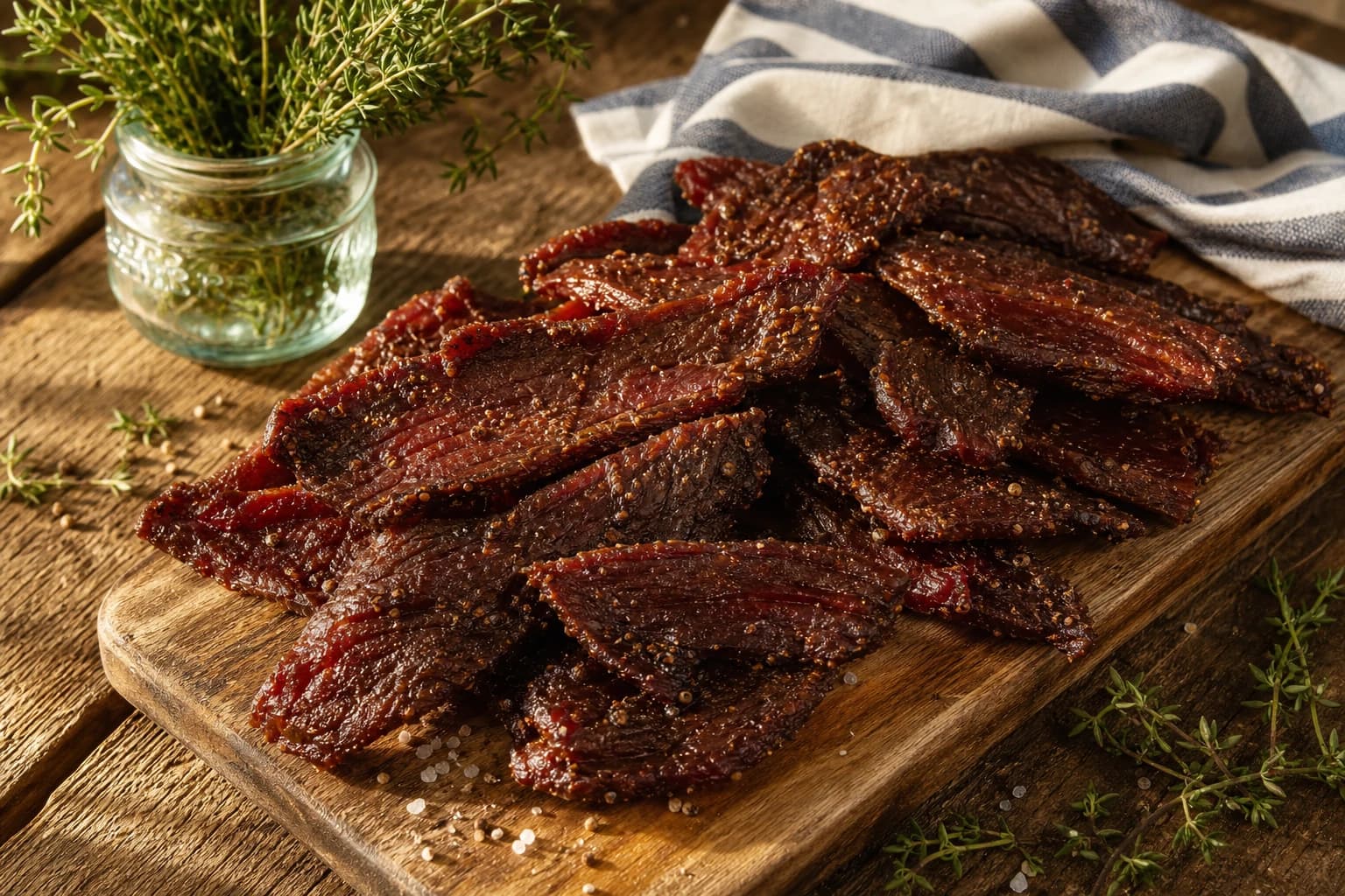 Beef jerky au poivre noir maison