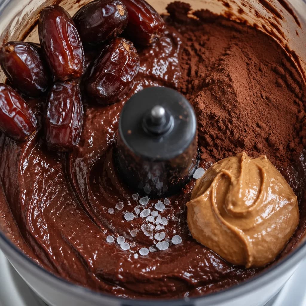 Étape 2 : Ajouter les dattes et arômes — Bouchées énergie dattes & cacao