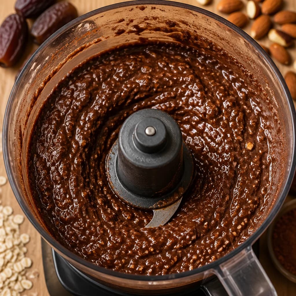 Étape 1 : Mixer la base — Boules d'énergie dattes-amandes-coco