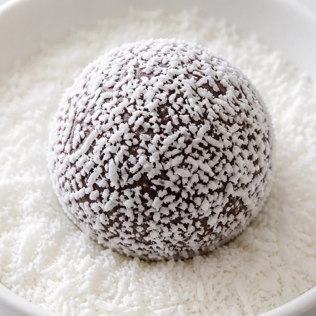 Étape 3 : Enrober de coco — Boules d'énergie dattes-amandes-coco
