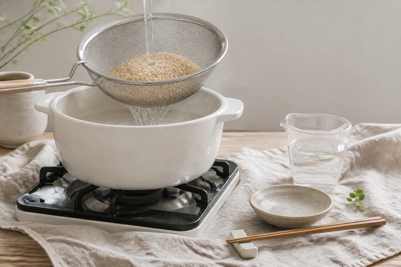 Etape 1 : Cuire le riz complet — Box bento poisson riz complet : 4 compartiments pour un repas rassasiant