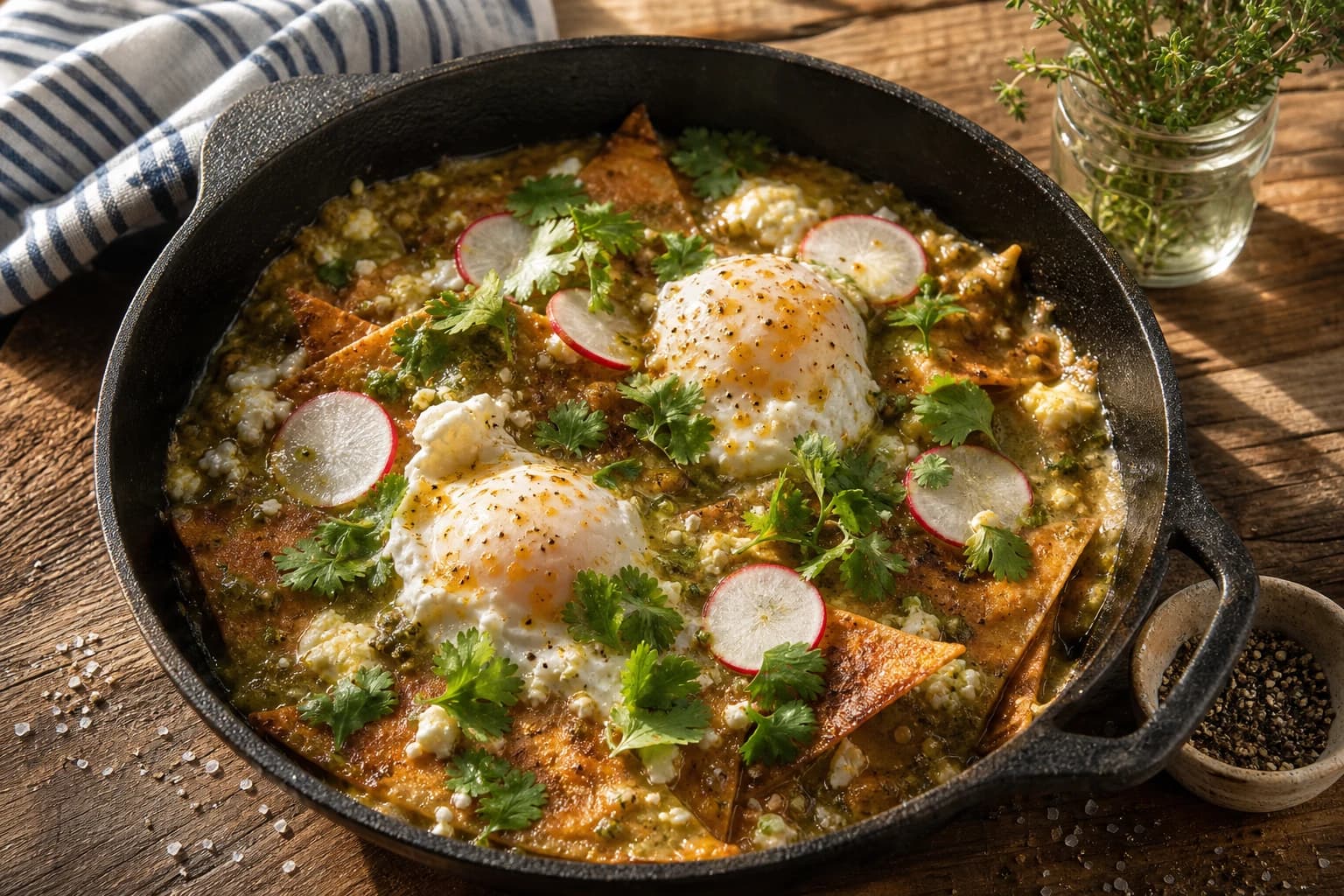 Chilaquiles verts mexicains allégés au four