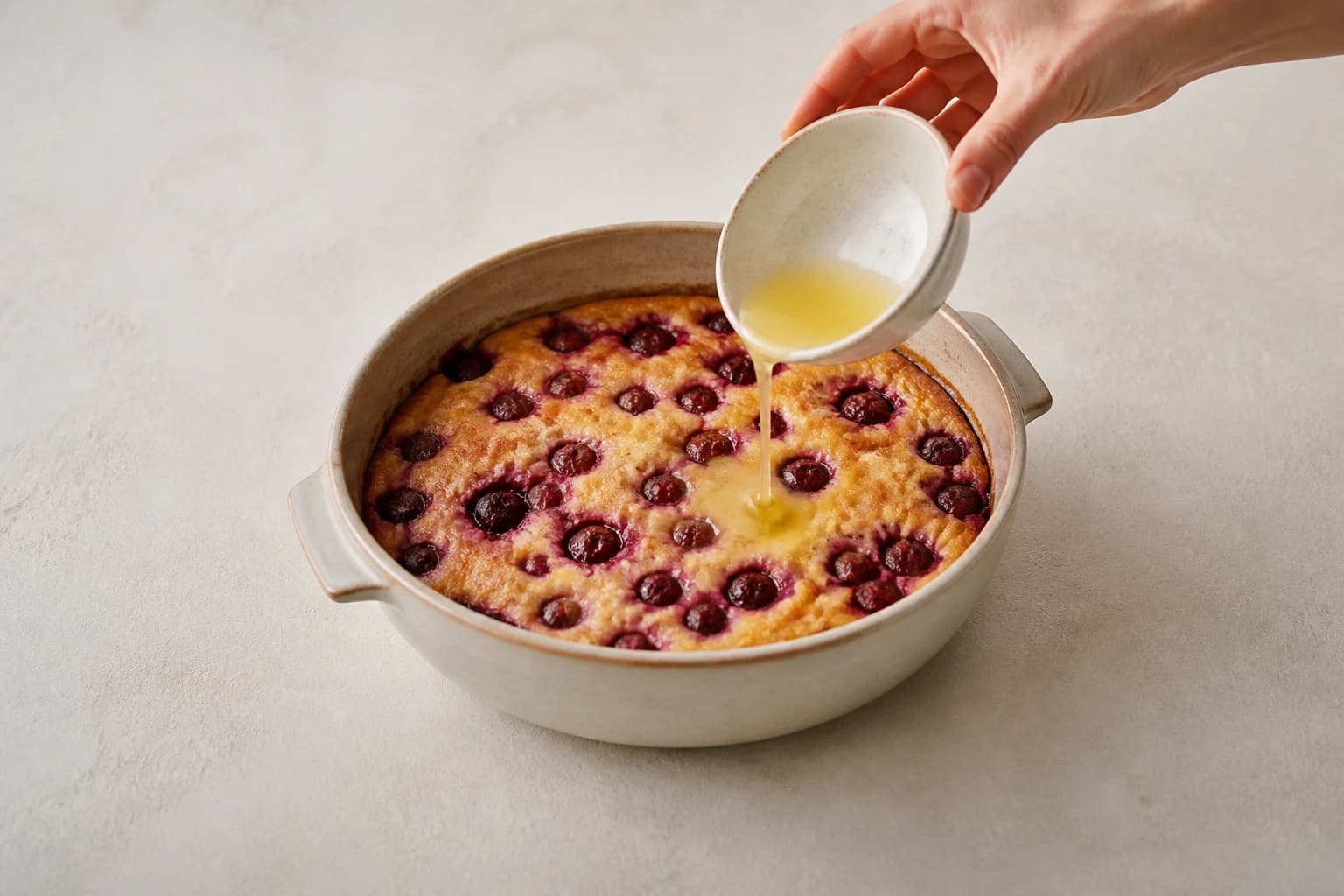 Etape 1 : Préparer les cerises et préchauffer le four — Clafoutis cerises sans sucre du Limousin