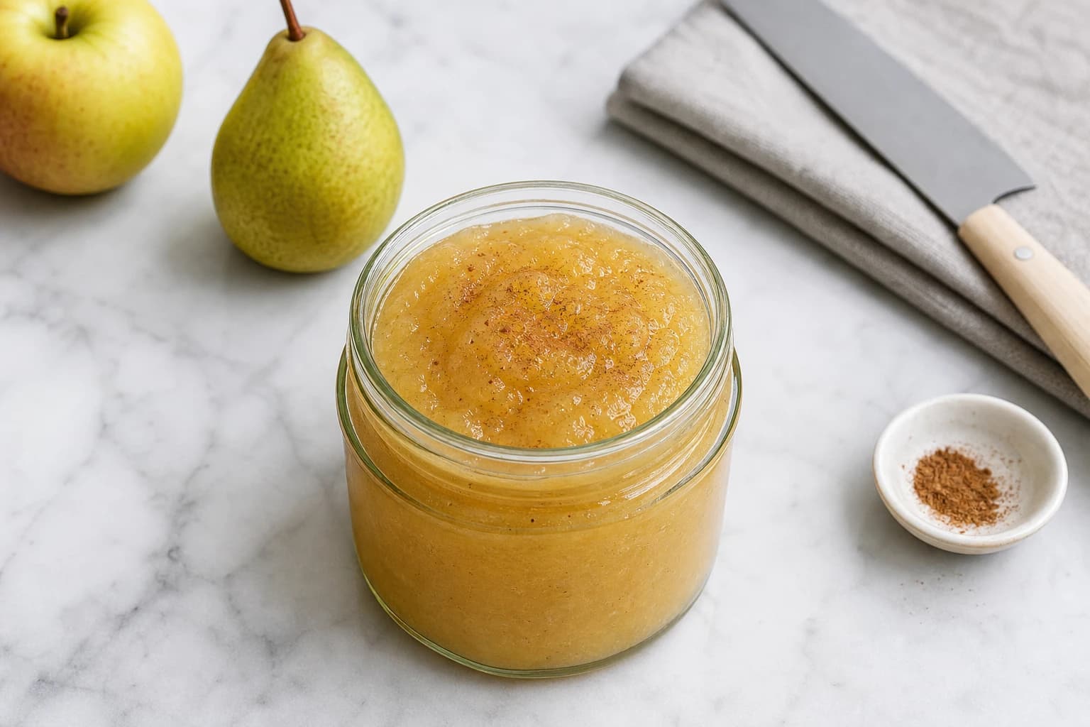 Compote pommes poires sans sucre ajouté, fondante
