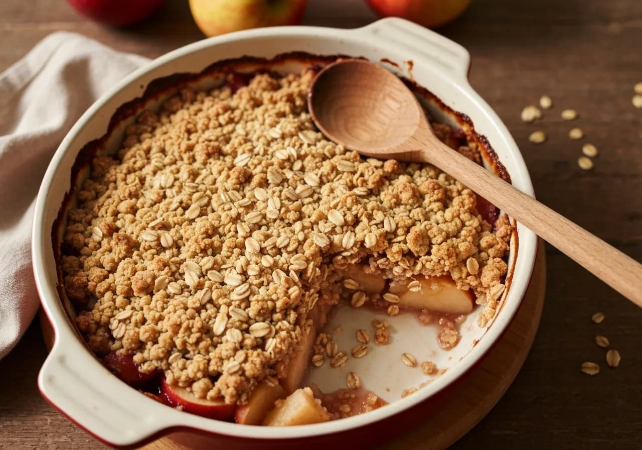 Crumble aux pommes léger sans beurre