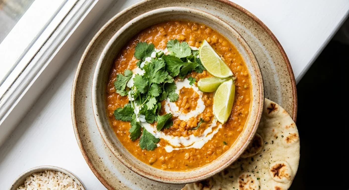 Curry de lentilles corail au lait de coco