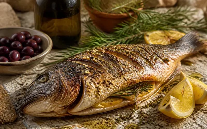 Daurade grillée à la grecque : citron et origan