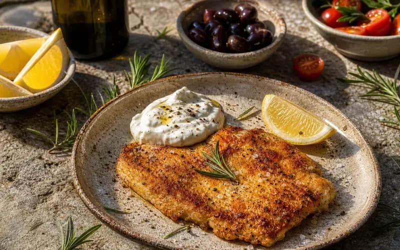 Escalope de poulet à l'aïoli : crémeux et léger