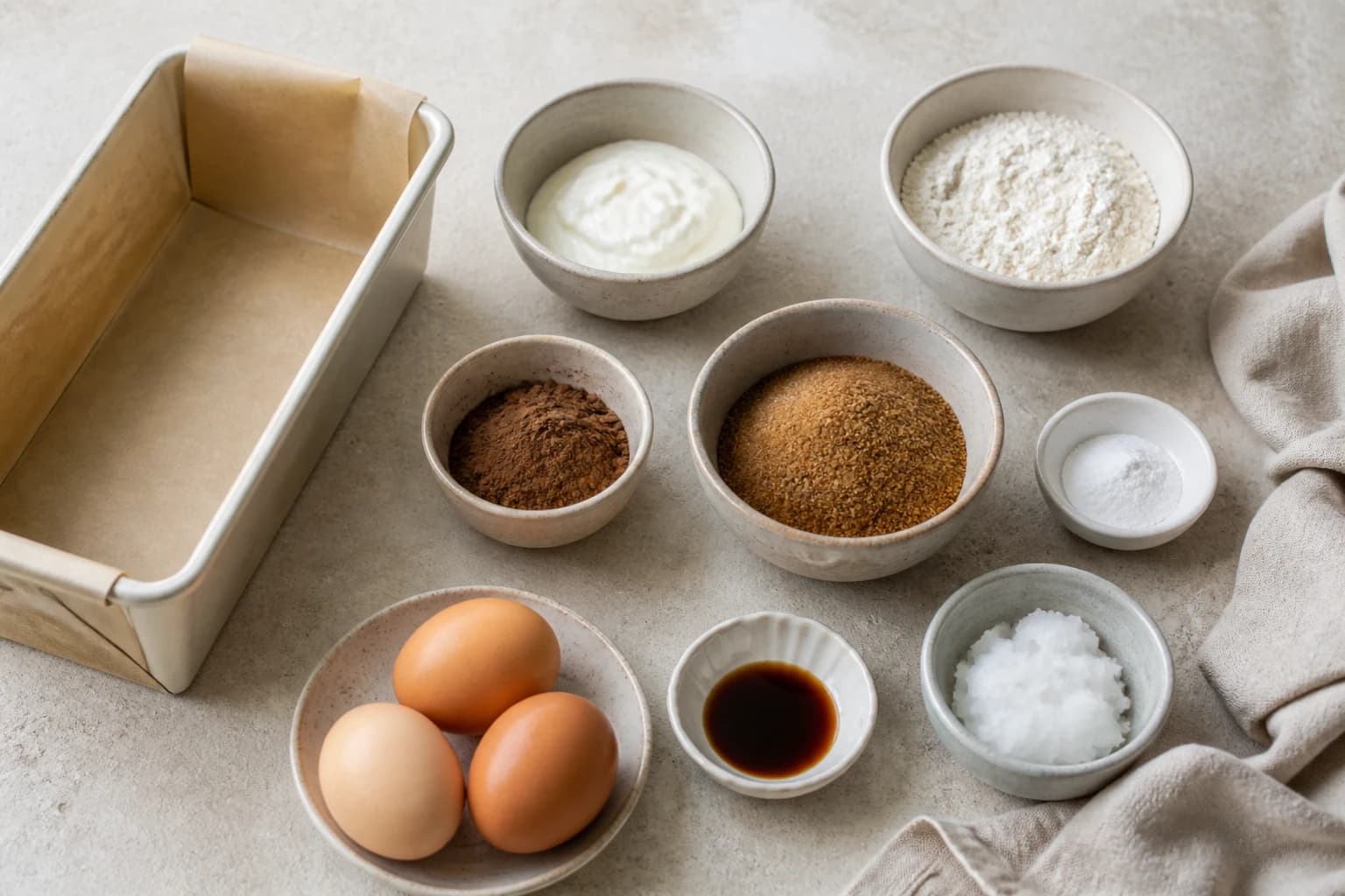 Etape 1 : Préparer les ingrédients et le moule — Gâteau marbré chocolat-vanille léger