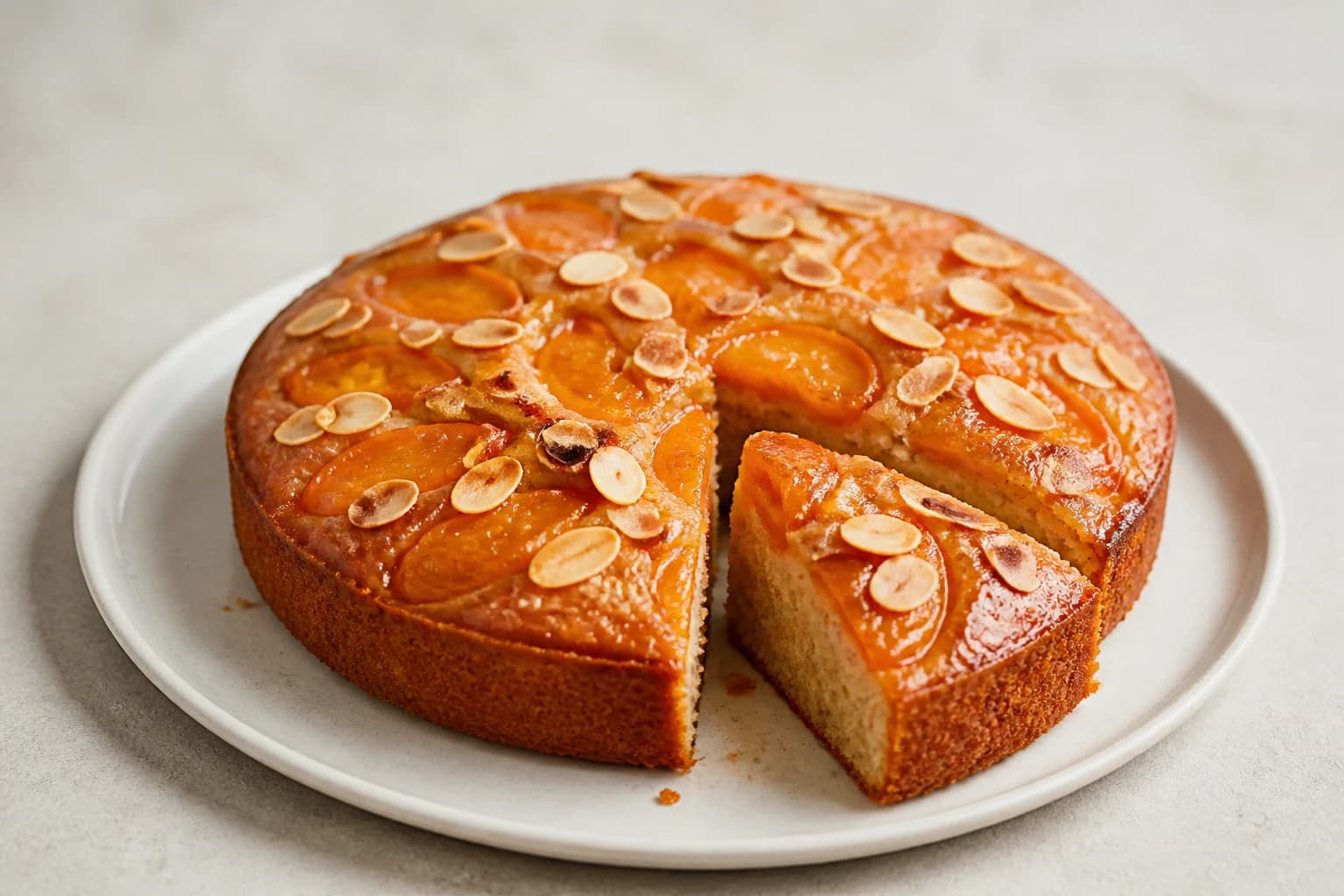 Gâteau moelleux abricots & amandes