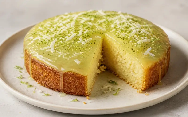 Gâteau coco & citron vert moelleux