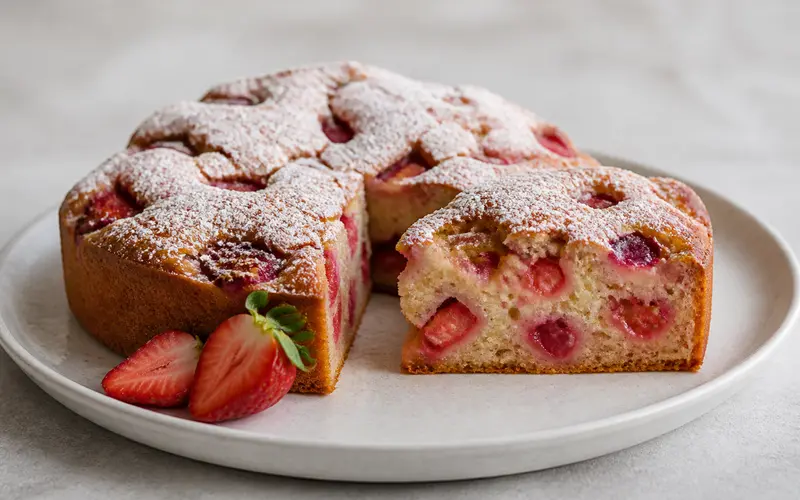 Gâteau au yaourt aux fraises