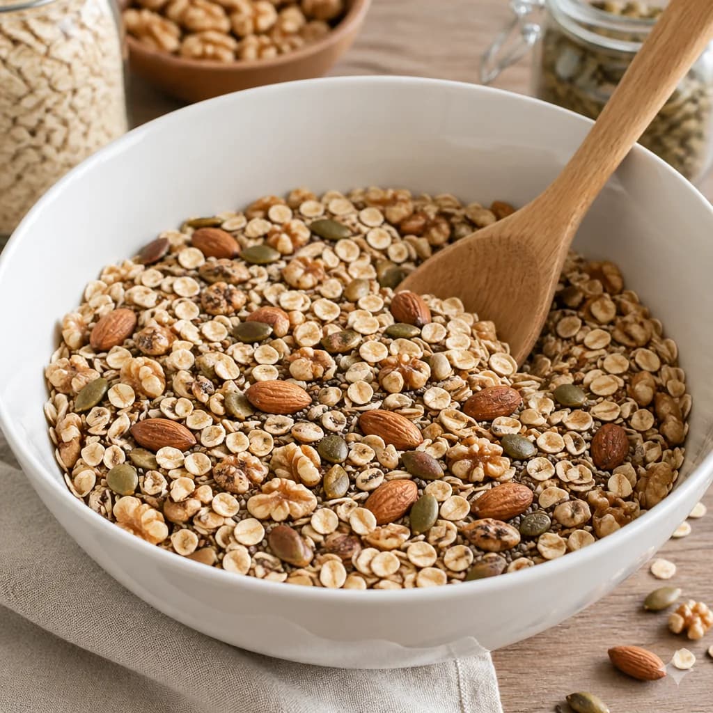 Étape 1 : Préparer le mélange sec — Granola maison croustillant aux noix