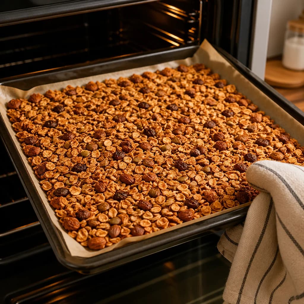 Étape 3 : Cuire le granola — Granola maison croustillant aux noix