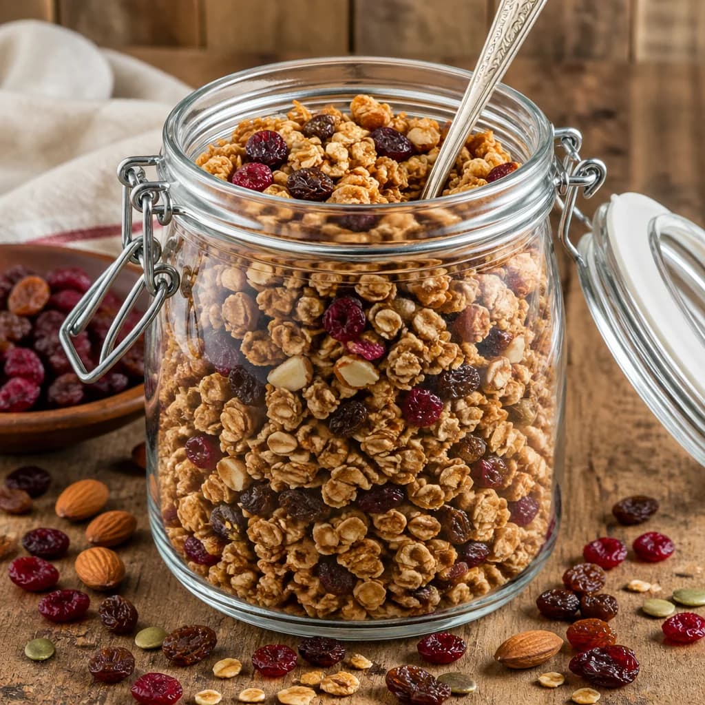Étape 4 : Refroidir et ajouter les fruits secs — Granola maison croustillant aux noix