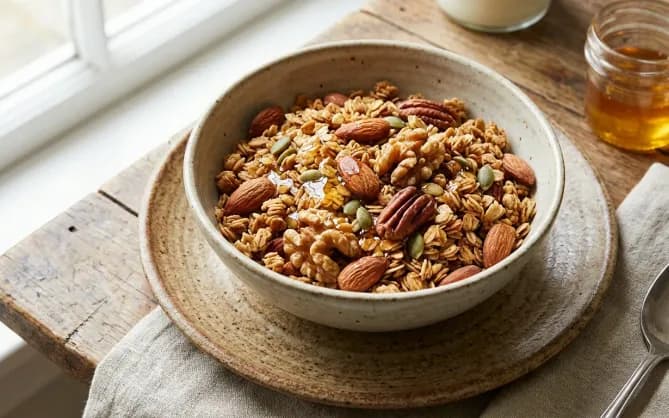Granola maison croustillant aux noix