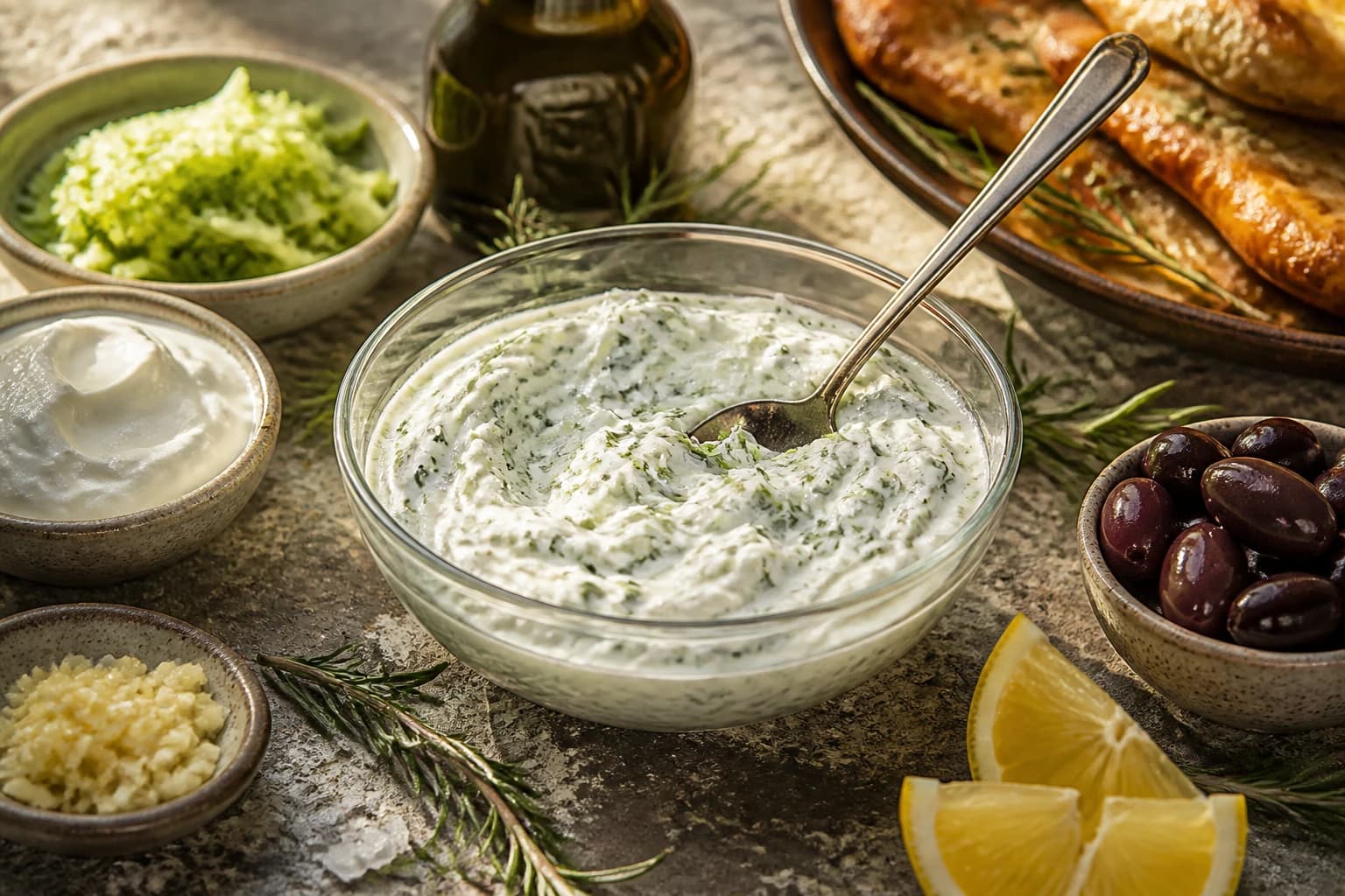 Etape 2 : Préparer le tzatziki maison — Gyros de porc maison à la grecque