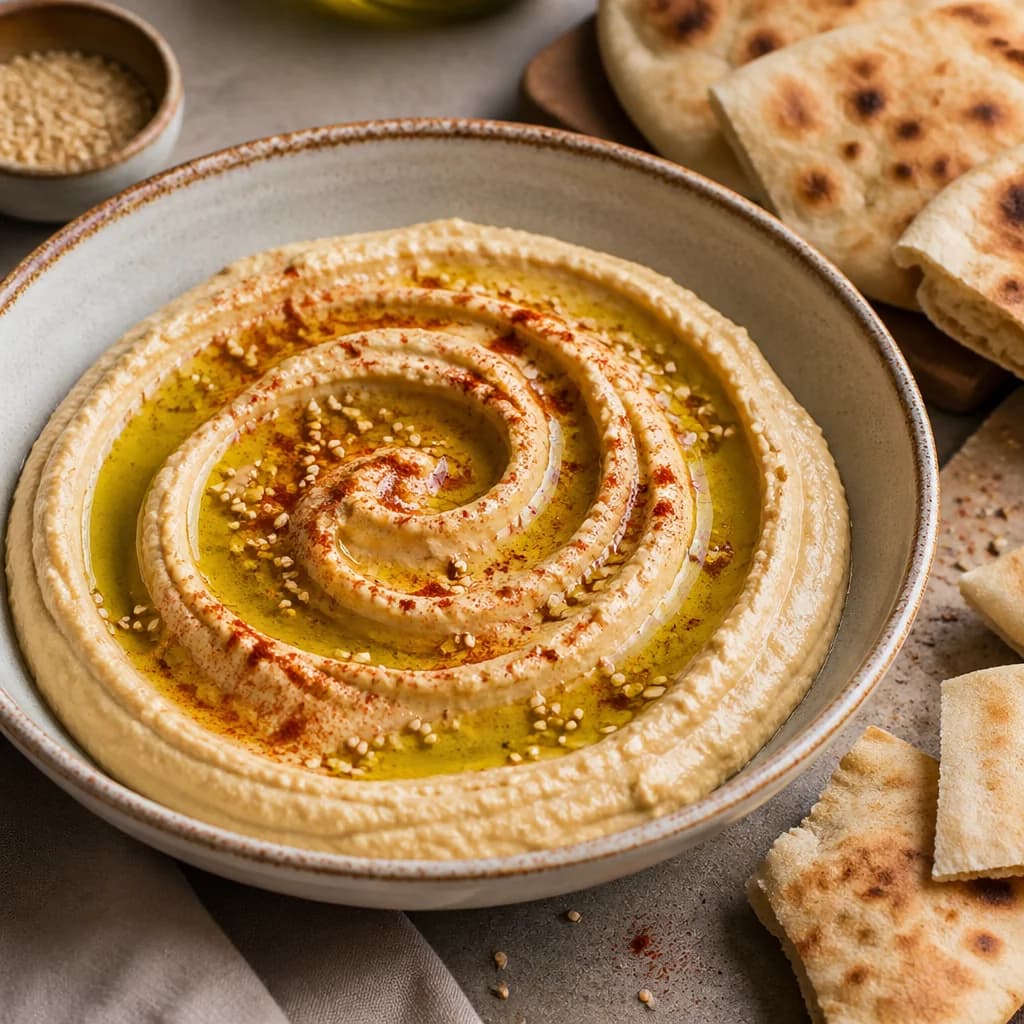 Étape 4 : Dresser et servir — Houmous maison ultra-crémeux au tahini