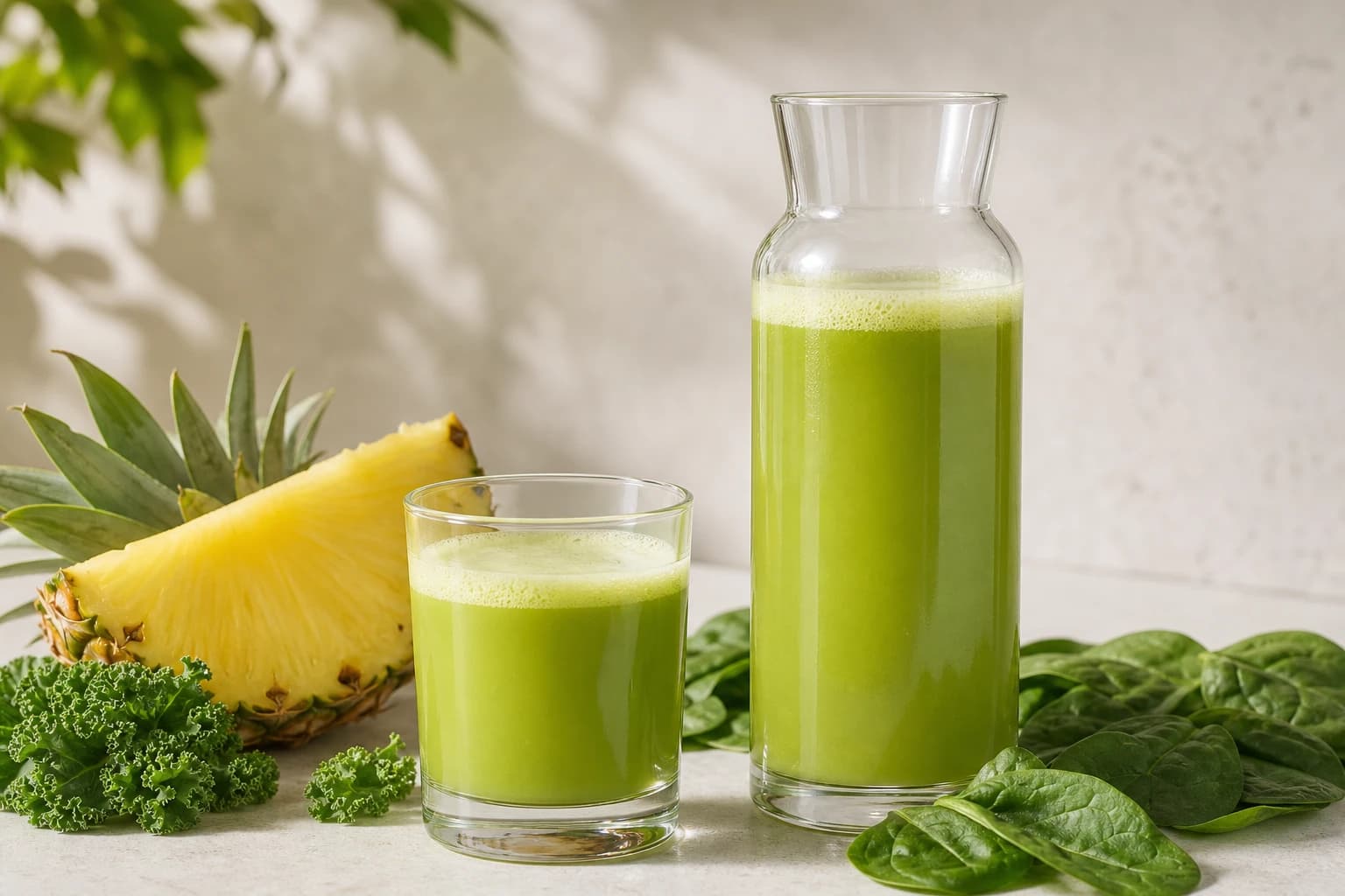 Jus ananas kale épinards : doux et bien dosé