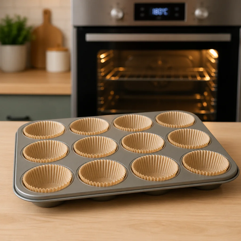 Étape 1 : Préparer le four et les moules — Muffins moelleux myrtille & citron