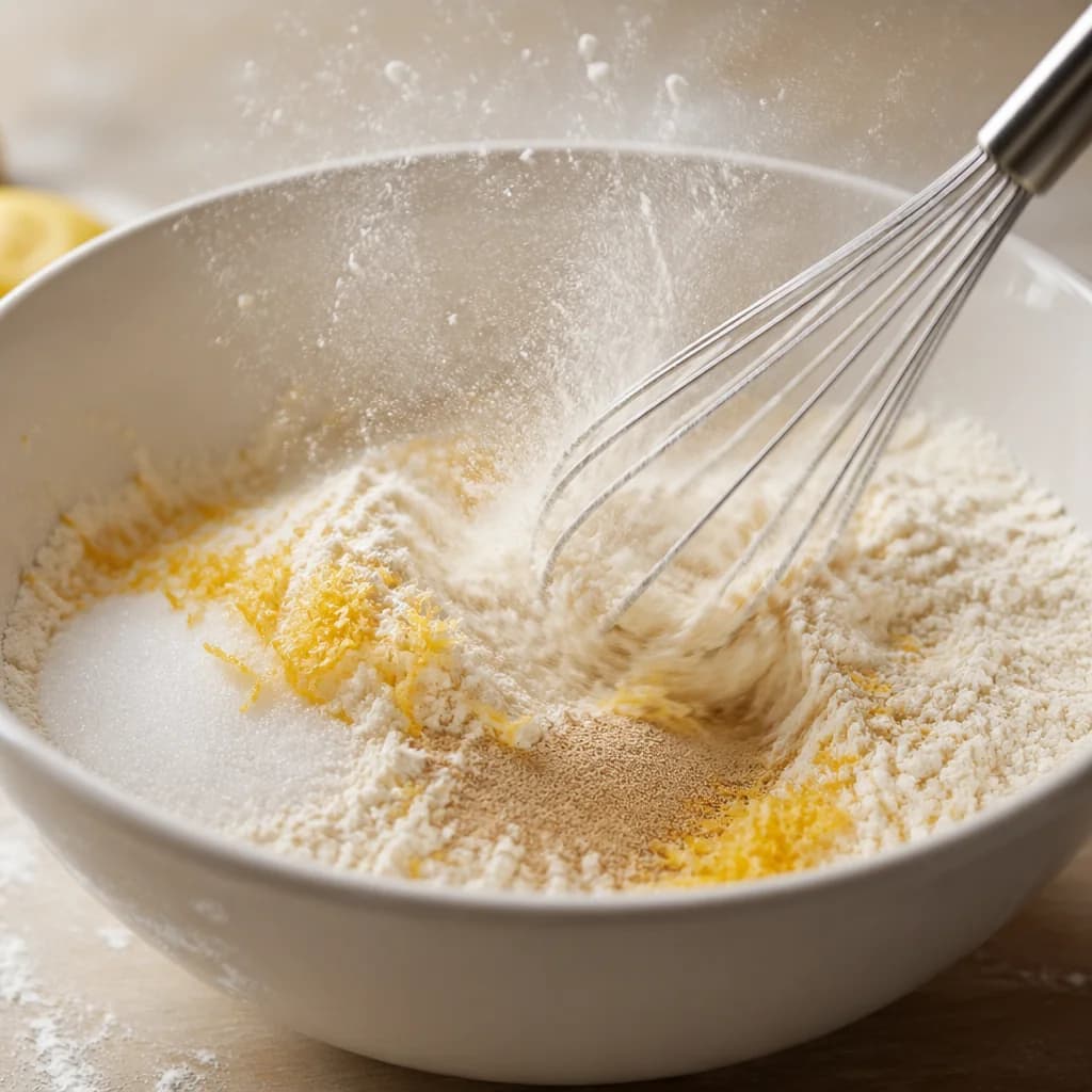 Étape 2 : Mélanger les ingrédients secs — Muffins moelleux myrtille & citron
