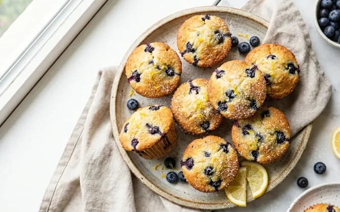 Muffins moelleux myrtille & citron