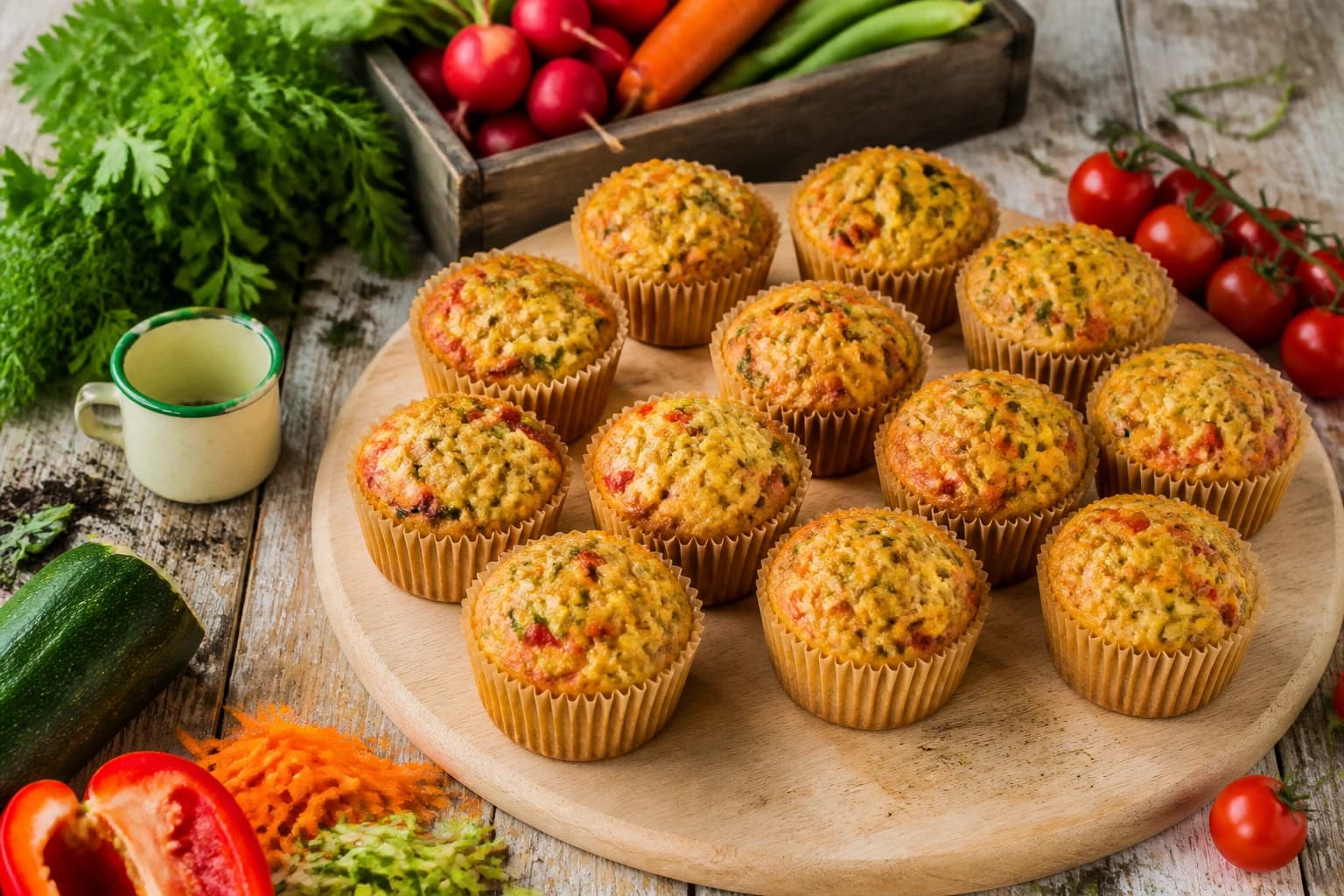 Etape 3 : Incorporer farine, fromage et légumes — Muffins salés œuf légumes : 4 légumes au four