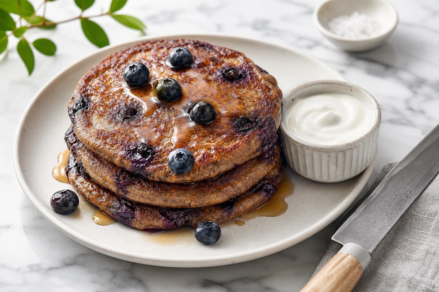 Pancakes de sarrasin aux myrtilles vegan