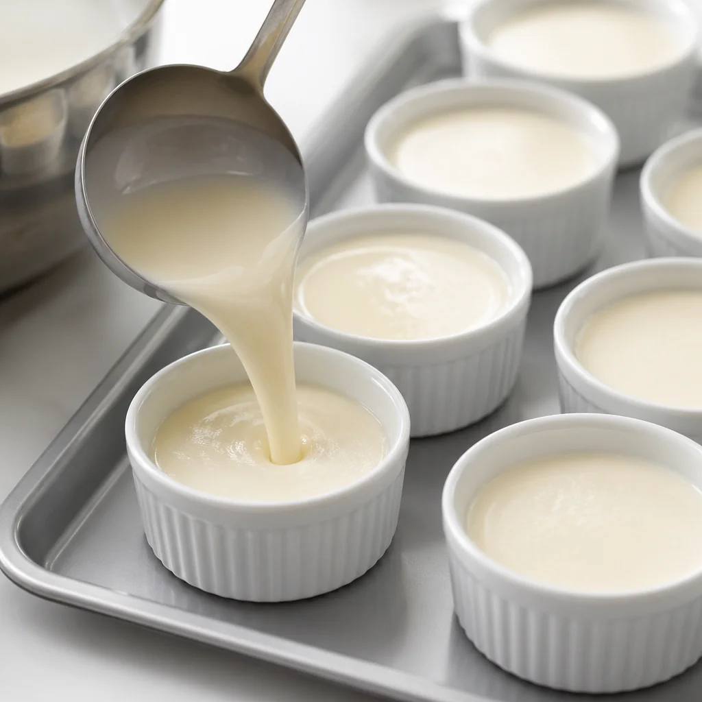 Étape 2 : Couler dans les moules — Panna cotta coco & passion légère