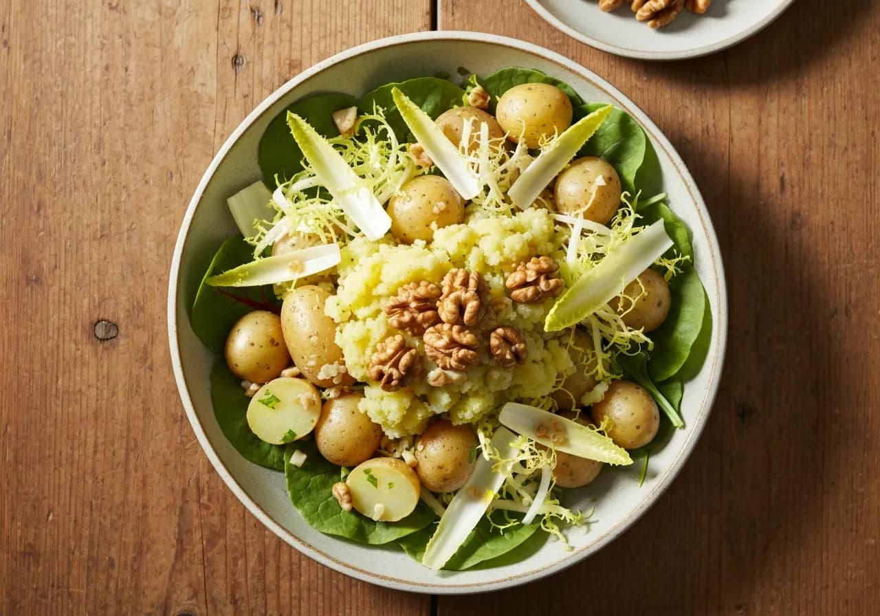 Patachée angevine, salade paysanne