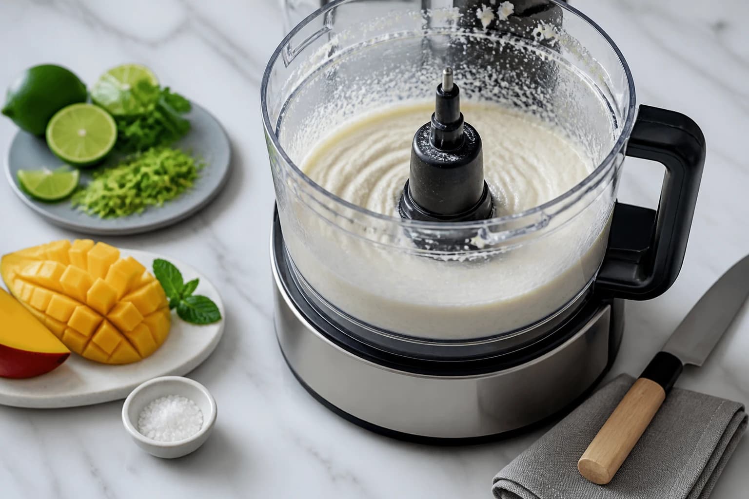 Etape 1 : Mixer la noix de coco en beurre de coco — Pâte à tartiner coco-chocolat façon Bounty