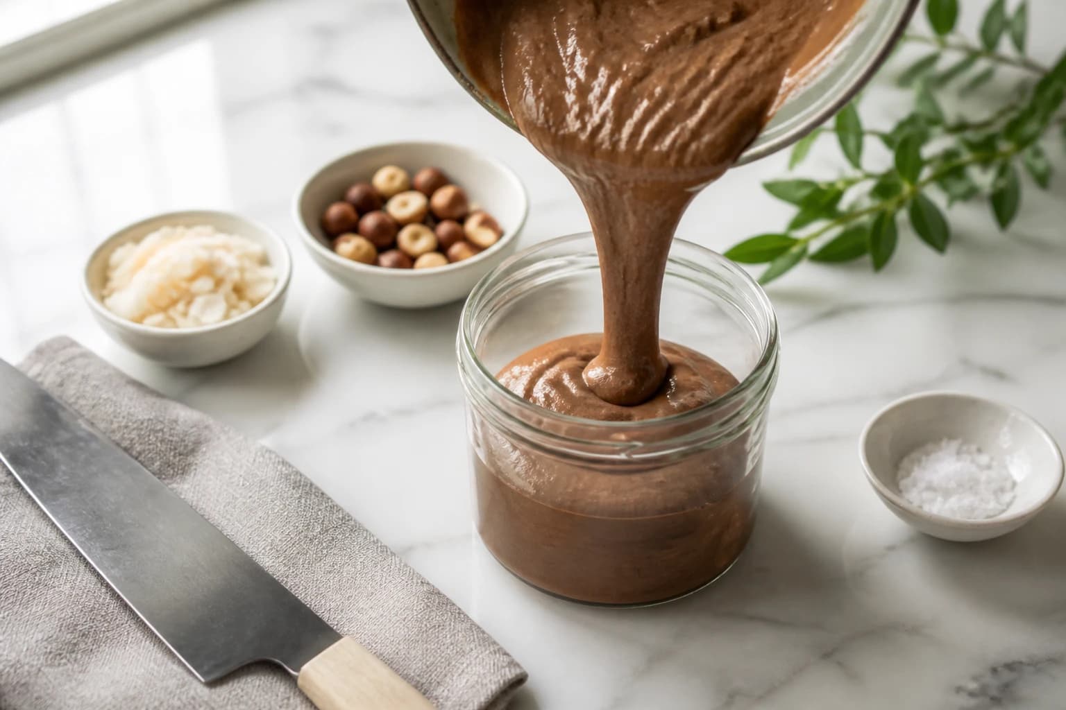 Etape 4 : Verser en bocal et laisser prendre au frais — Pâte à tartiner coco-chocolat façon Bounty