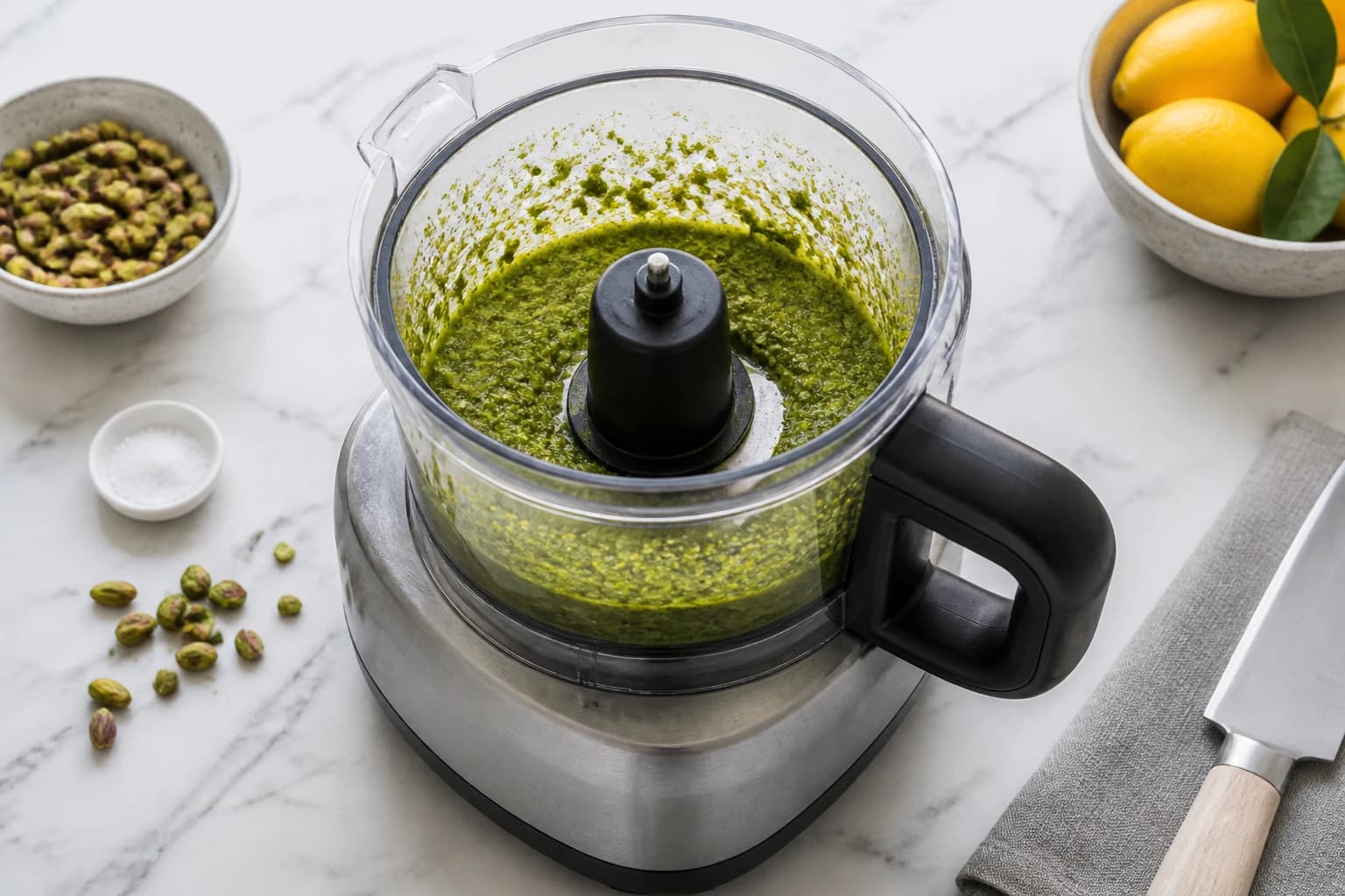Etape 2 : Mixer les pistaches jusqu'à obtenir une pâte de pistache — Pâte à tartiner pistache maison façon Dubaï