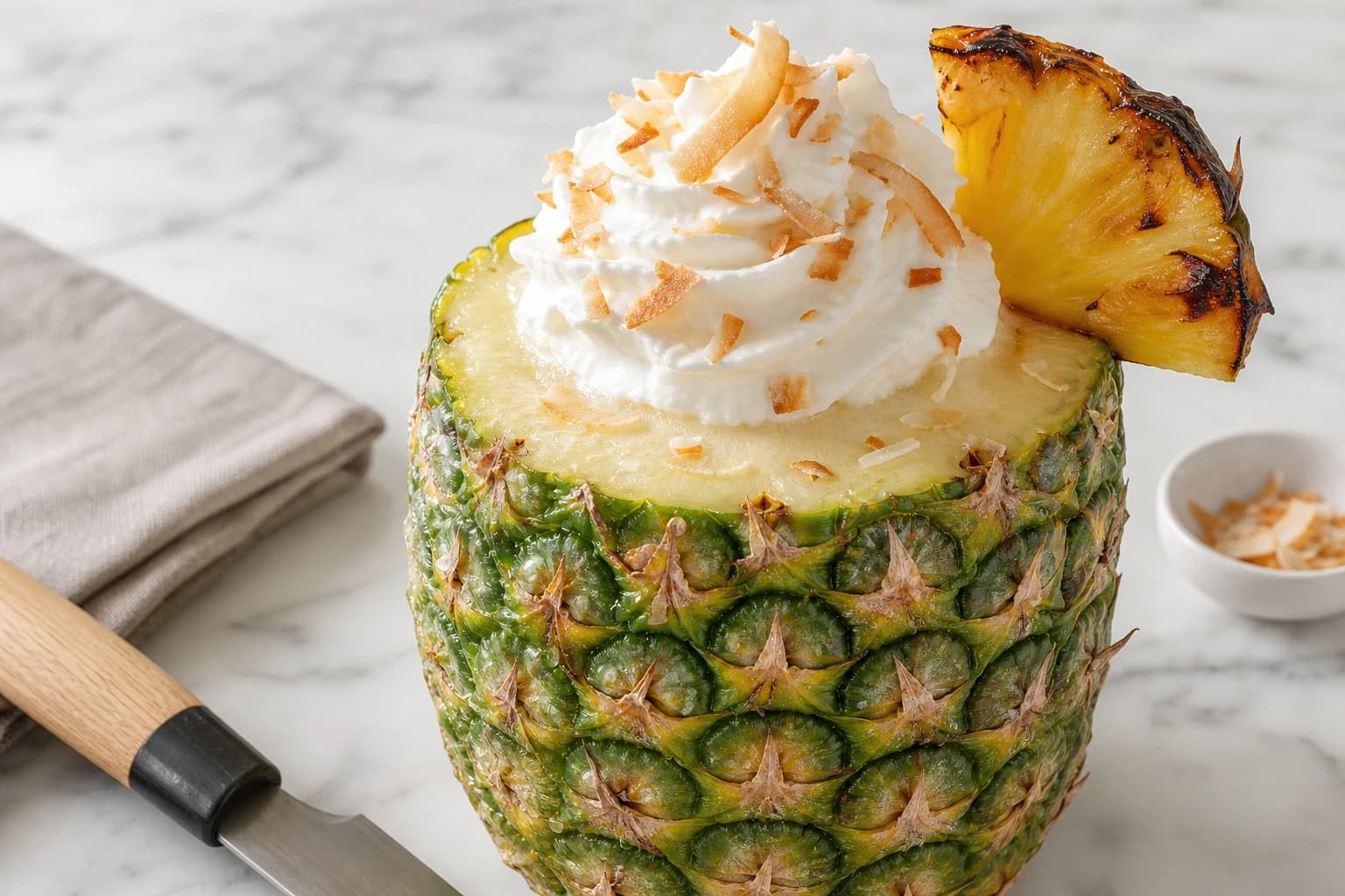 Piña colada sans alcool givrée à l'ananas