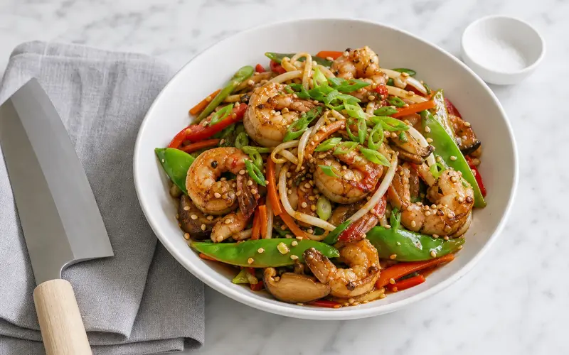 Gambas wok sauce soja : express et léger