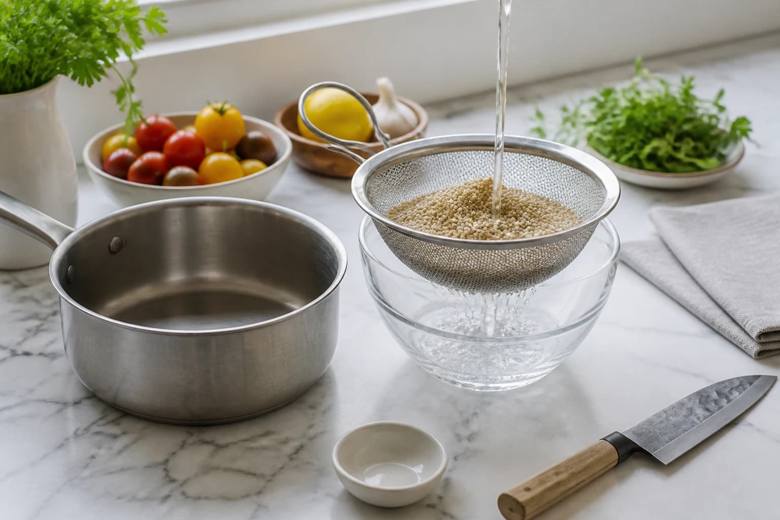 Etape 1 : Rincer et torréfier le millet — Porridge millet, pomme et cannelle