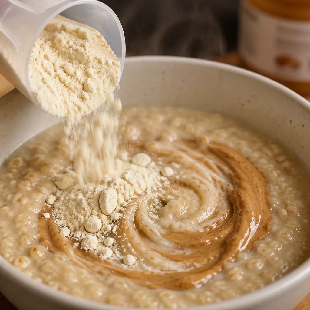 Étape 2 : Ajouter les protéines — Porridge protéiné crémeux à l'avoine