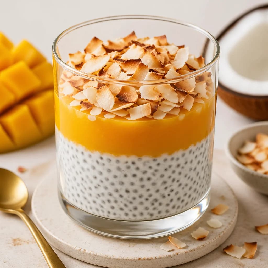Étape 4 : Dresser — Pudding de chia mangue & coco