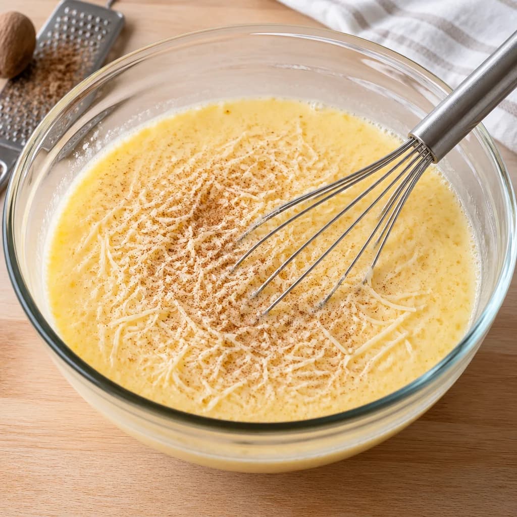Étape 3 : Préparer l'appareil — Quiche légère poireaux & lardons