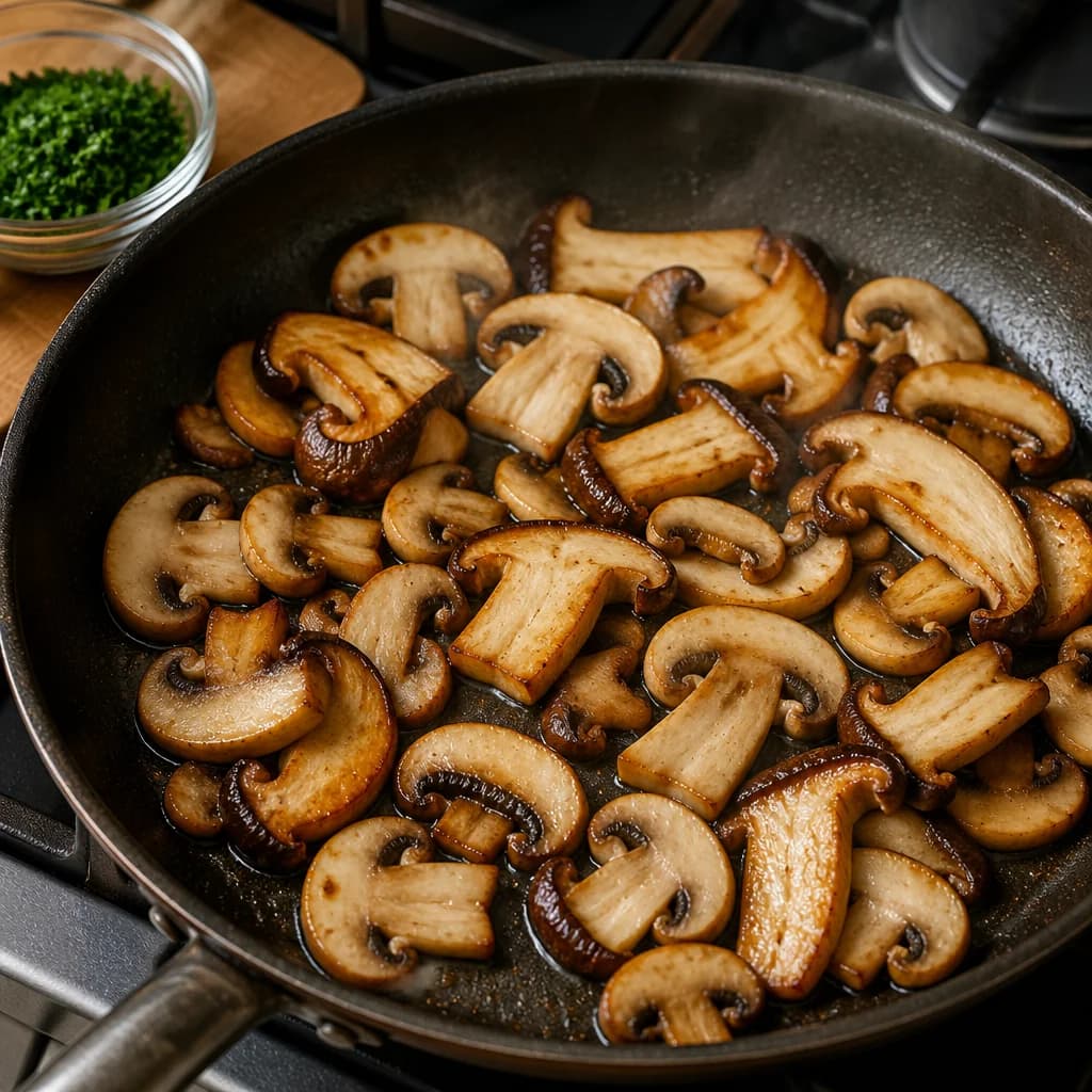 Étape 1 : Préparer les champignons — Risotto crémeux aux champignons